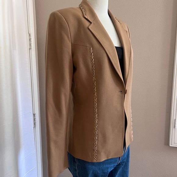 Vintage Vertigo Paris Tan Blazer Jacket - Picture 4 of 6